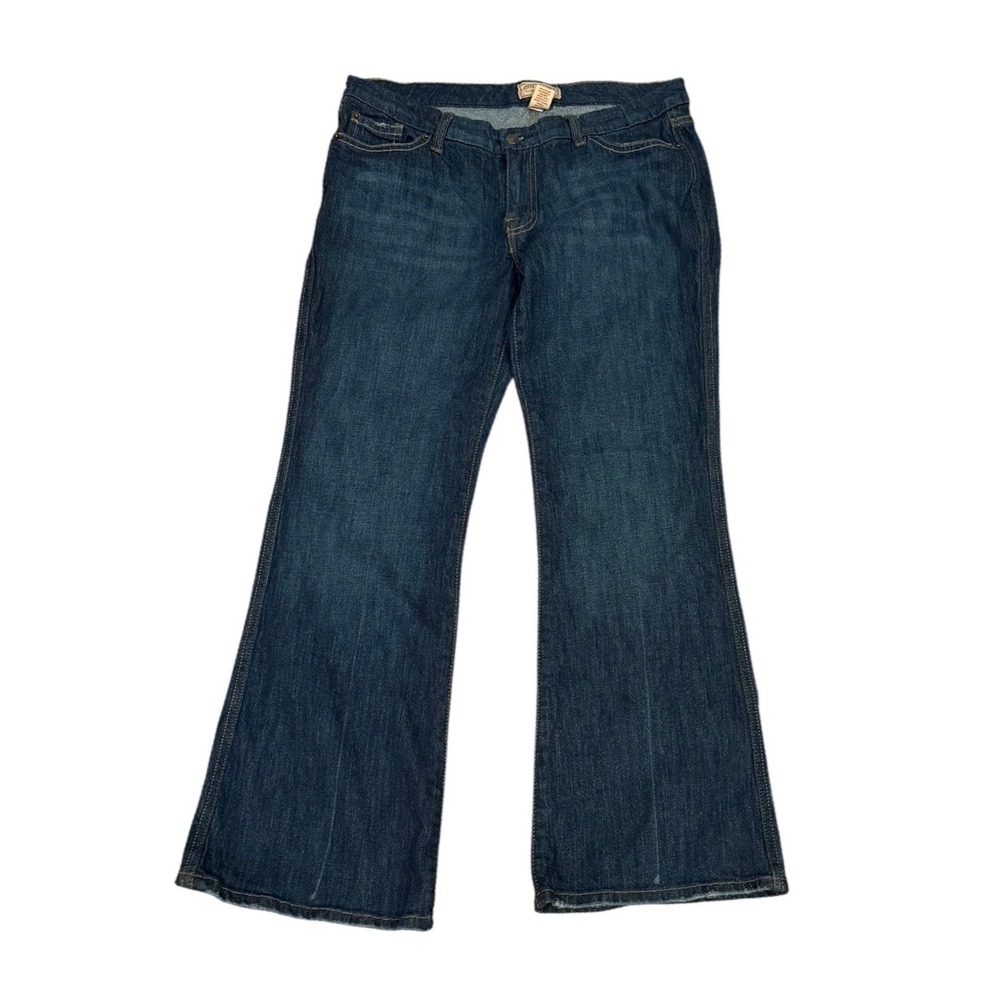 Y2K Steve & Barrys Womens Flare Jeans Dark Embroidered‎ Rhinestone Pockets 12